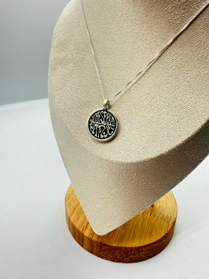 widespread circle logo in sterling silver
